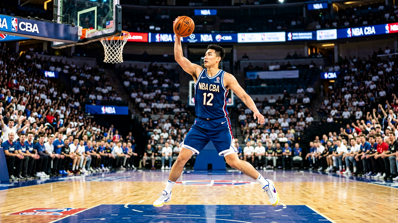 篮球比赛现场，NBA CBA赛事数据展示